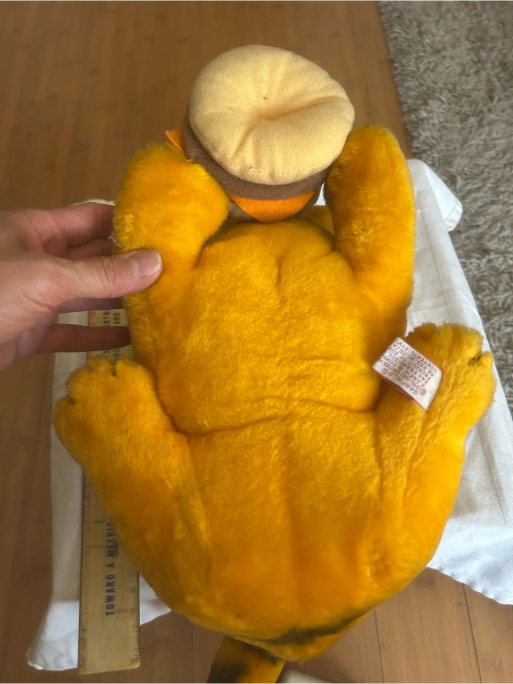 Vintage 1980s Garfield Plush Cat Toy with tag